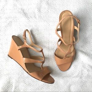 J Crew wedges in peach color